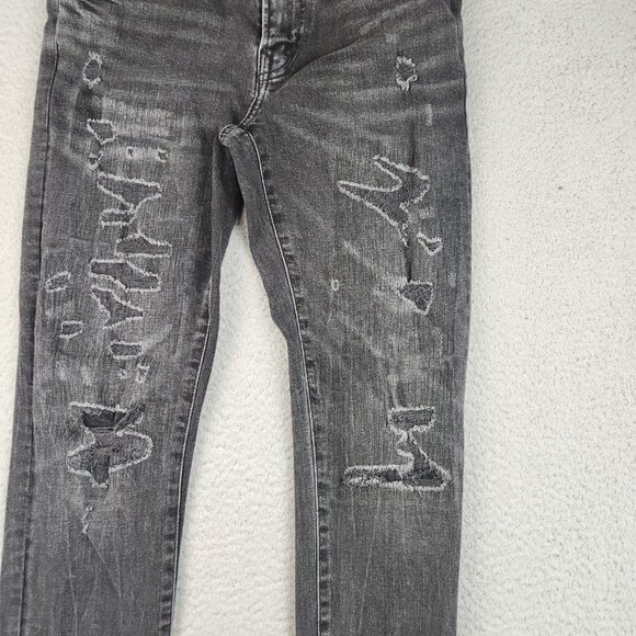 American Eagle Jeans Mens 29x30 Stacked Skinny Leg AirFlex+ Black Denim Pants - Picture 11 of 16